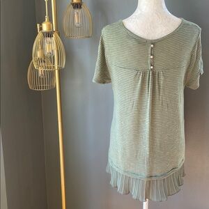 Blue Rain sage green top